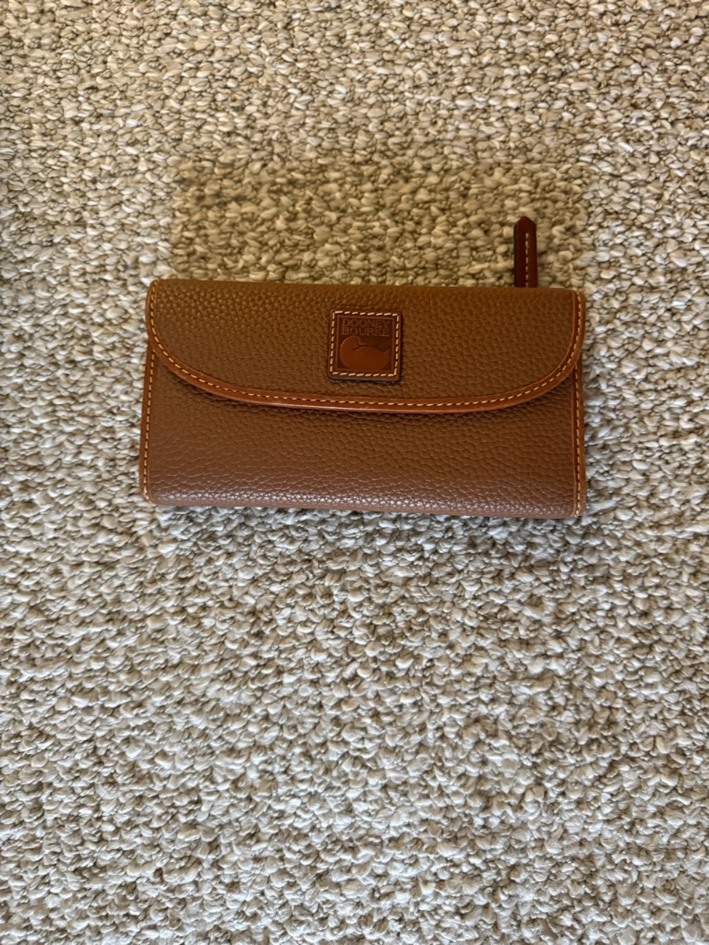 Dooney & Bourke Brown Pebble Leather Continental Wallet